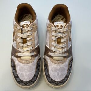 Coach Signature SoHo Sneakers in Brown and Cream